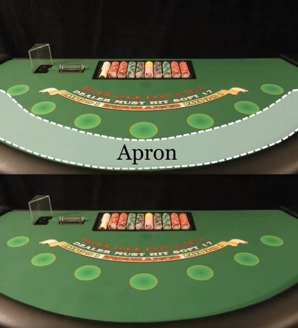 You can see the apron is closest to the player and clear of markings You can see the apron is closest to the player and clear of markings