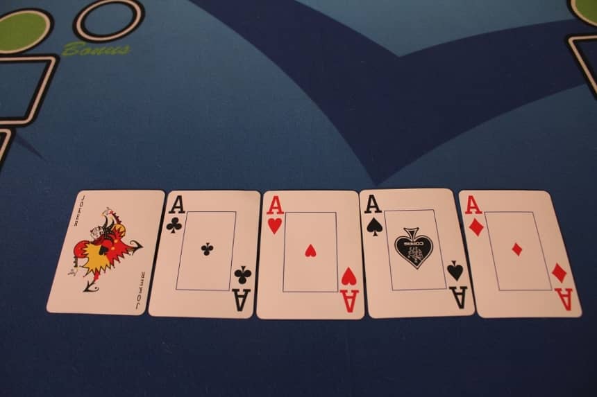 Pai Gow Poker five of a kind example