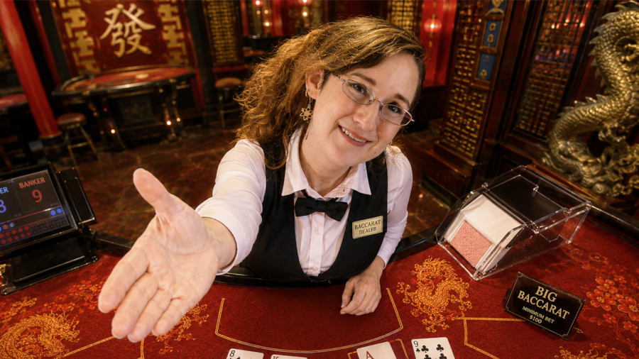 Heather Ferris at the big baccarat table