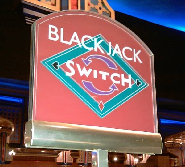 A Blackjack Switch sign A Blackjack Switch sign
