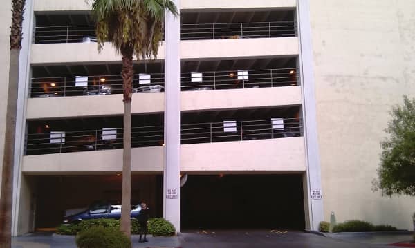 A downtown parking garage A downtown parking garage