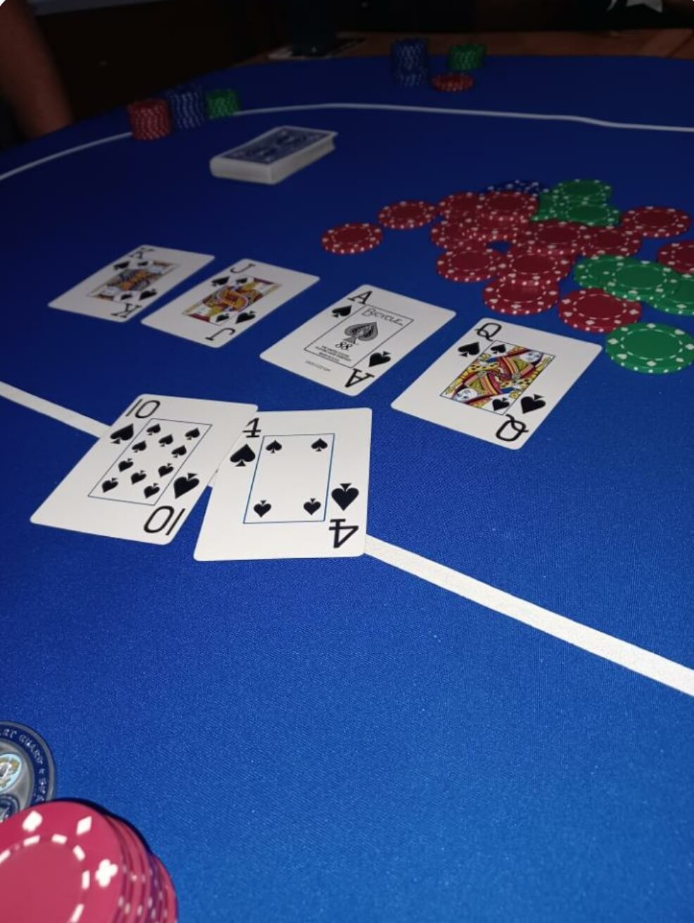 Cards and chips on a playing table Cards and chips on a playing table