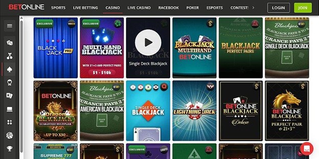 Screenshot of BetOnline Website