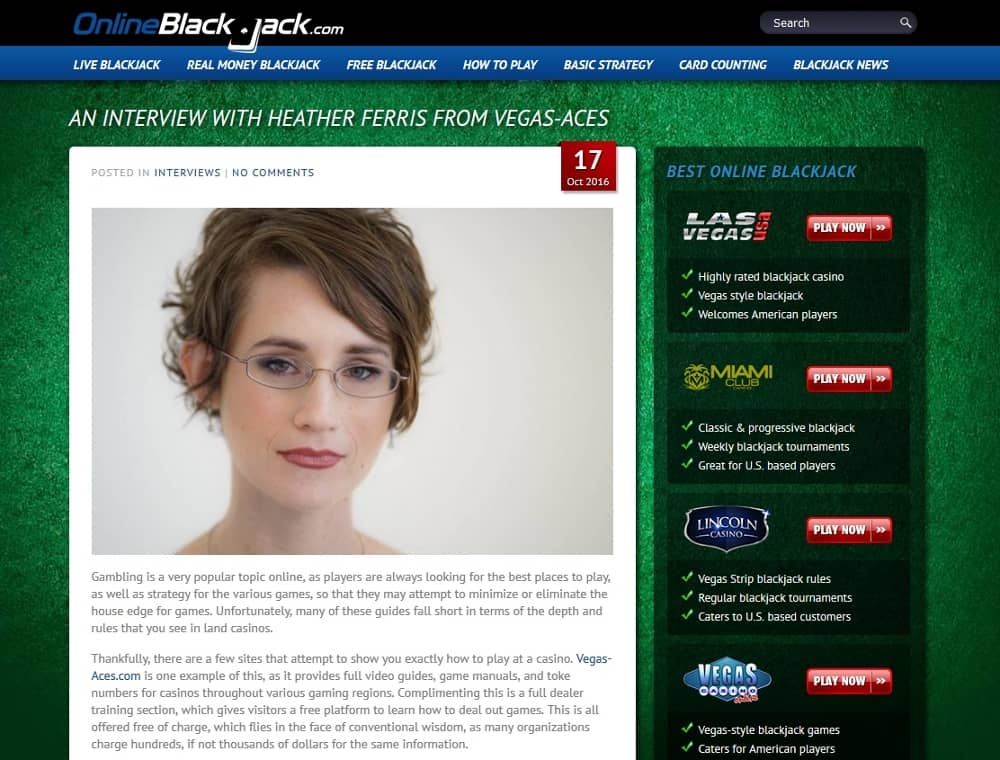 Interview with OnlineBlackjack.com